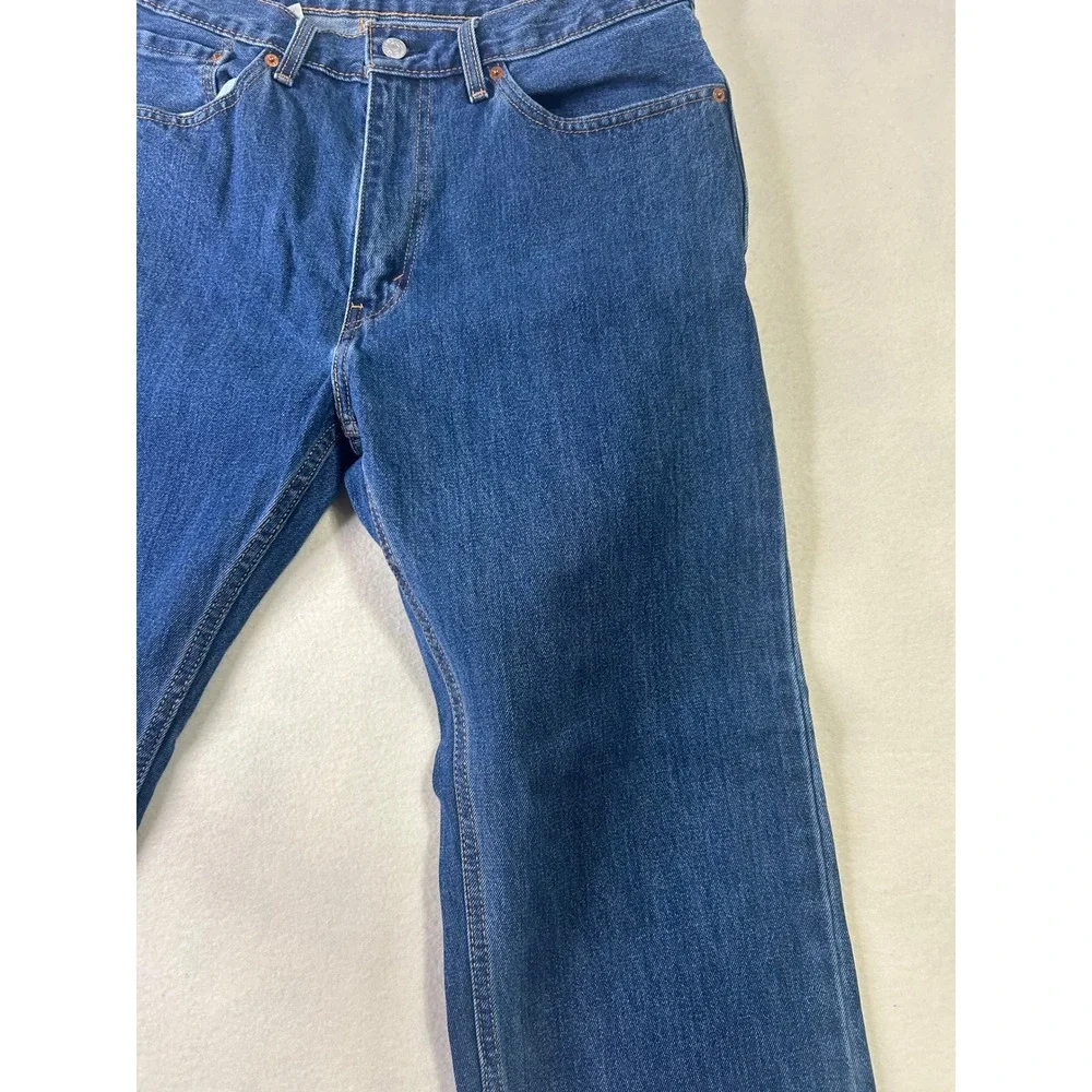 Levis 505 Mens Regular Fit Straight Leg Jeans‎ Medium Wash Blue Denim 34x30